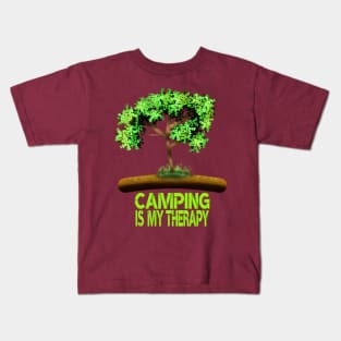 Camping Is My Therapy Kids T-Shirt